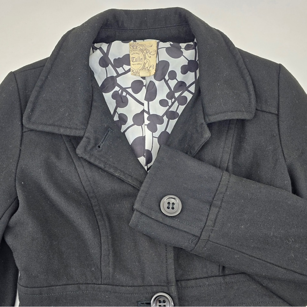 Anthropologie Tulle Women’s Black Coat Sz M